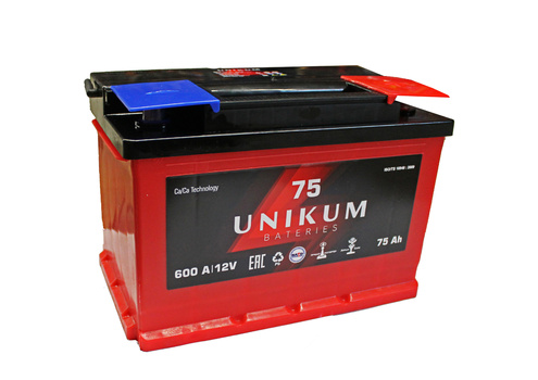 Аккумулятор 75Ач "UNIKUM" О.П. 278х175х190