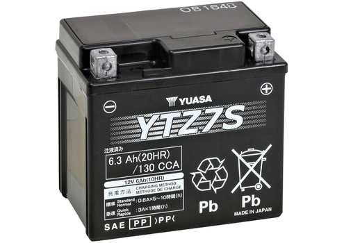 Аккумулятор 6Ач "YUASA AGM YTZ7S" О.П. 113х70х105 залитая