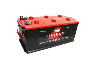 Аккумулятор 190Ач "UNIKUM" П.П. 524х223х223 болт