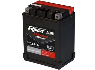 Аккумулятор 12Ач "RDrive eXtremal SILVER AGM YB14-A-PW" П.П. 133х90х164