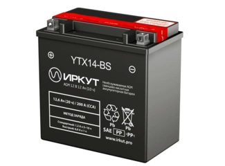 Аккумулятор 12,6Ач "ИРКУТ AGM YTX14-BS" П.П. 151х87х147