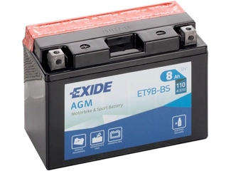 Аккумулятор 8Ач "EXIDE AGM ET9B-BS" П.П. 150х70х105