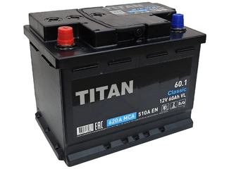 Аккумулятор 60Ач "TITAN CLASSIC" П.П. 242х175х190