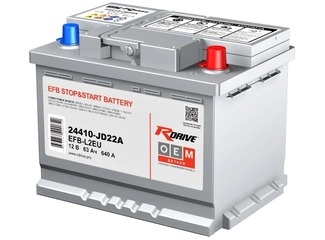 Аккумулятор 63Ач "R-Drive OEM EFB-L2EU 24410-JD22A NISSAN" О.П. 242х175х190