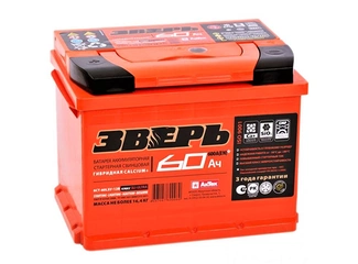Аккумулятор 60Ач "ЗВЕРЬ" П.П. 242х175х190
