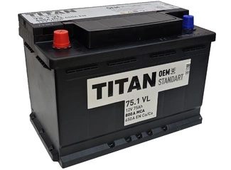 Аккумулятор 75Ач "TITAN STANDART" П.П. 278х175х190