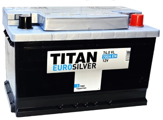 Аккумулятор 74Ач "TITAN EURO SILVER" О.П. 276х175х175 Низкий