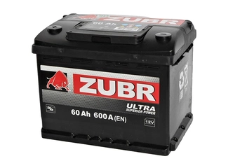 Аккумулятор 60Ач "ZUBR ULTRA" П.П. 242х175х190
