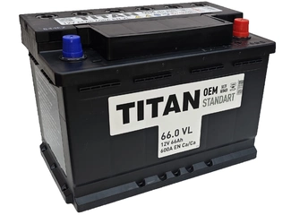 Аккумулятор 66Ач "TITAN STANDART" О.П. 278х175х190