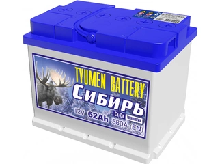 Аккумулятор 62Ач "СИБИРЬ" О.П. 242х175х190