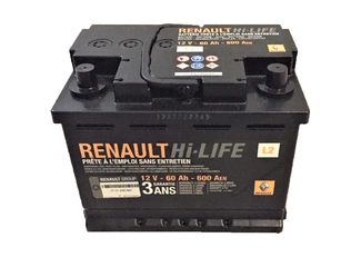 Аккумулятор 60Ач "RENAULT 7711238597" О.П. 242х175х190