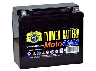 Аккумулятор 20Ач "ТЮМЕНЬ AGM" О.П. 175х87х155