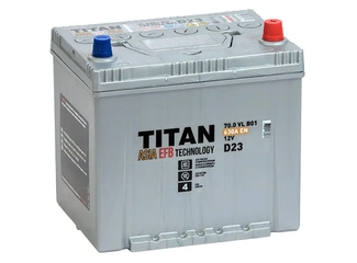 Аккумулятор 70Ач "TITAN ASIA EFB" О.П. 232х173х220
