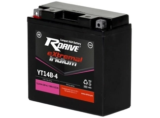 Аккумулятор 12Ач "RDrive eXtremal IRIDIUM AGM YT14B-4" П.П. 150х69х145