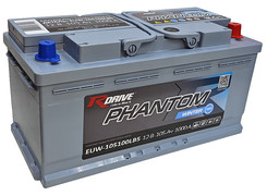 Аккумулятор 105Ач "R-Drive PHANTOM WINTER SMF EUW-105100LB5" О.П. 353х175х175
