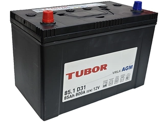 Аккумулятор 85Ач "TUBOR AGM D31" П.П. 306х175х220