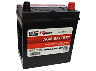 Аккумулятор 40Ач "R-Drive OEM AGM S34B20L 28800-21050 (VOYAH/TOYOTA)" О.П. 201х135х224