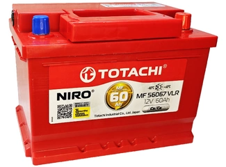 Аккумулятор 60Ач "TOTACHI NIRO" О.П. 242х175х175 Низкий