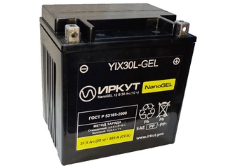 Аккумулятор 30,9Ач "ИРКУТ YIX30L-GEL" О.П. 166х126х175