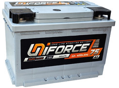 Аккумулятор 75Ач "UNIFORCE" П.П. 278х175х190