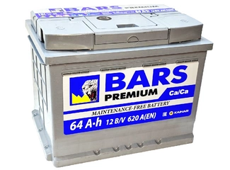 Аккумулятор 64Ач "BARS PREMIUM" О.П. 242х175х190