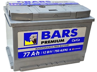 Аккумулятор 77Ач "BARS PREMIUM" О.П. 278х175х190