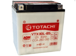 Аккумулятор 30Ач "TOTACHI AGM YTX30L-BS" О.П. 166х126х175