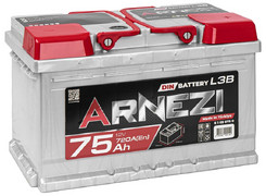 Аккумулятор 75Ач "ARNEZI DIN SMF" О.П. 278х175х175 Низкий