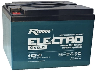 АКБ 12V 28Ач "RDrive Electro  Velo 6-DZF-28"  175х165х125