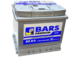Аккумулятор 50Ач "BARS PREMIUM" П.П. 207х175х190
