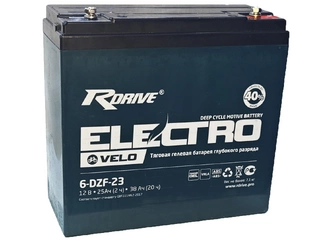 АКБ 12V 38Ач "RDrive Electro Velo 6-DZF-23"  181х77х170