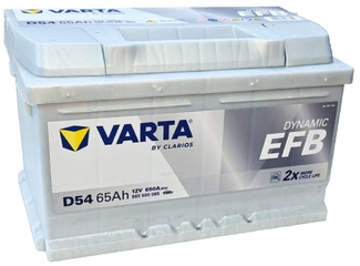 Аккумулятор 65Ач "VARTA SILVER DYNAMIC EFB D54" О.П. 278х175х175 Низкий
