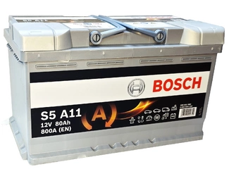 Аккумулятор 80Ач "BOSCH S5 A11 AGM" О.П. 315х175х190