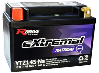 Аккумулятор 11,2Ач "RDrive eXtremal NATRIUM YTZ14S" П.П. 150х87х110