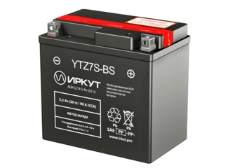 Аккумулятор 5,3Ач "ИРКУТ AGM YTZ7S-BS" О.П. 113х70х107
