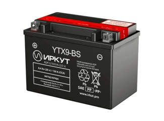 Аккумулятор 8,4Ач "ИРКУТ AGM YTX9-BS" П.П. 151х88х107