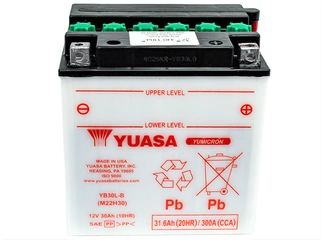 Аккумулятор 31,6Ач "YUASA YB30L-B" О.П. 168х132х176