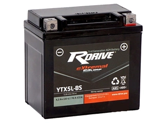 Аккумулятор 4Ач "RDrive eXtremal SILVER AGM YTX5L-BS" О.П. 113х70х105